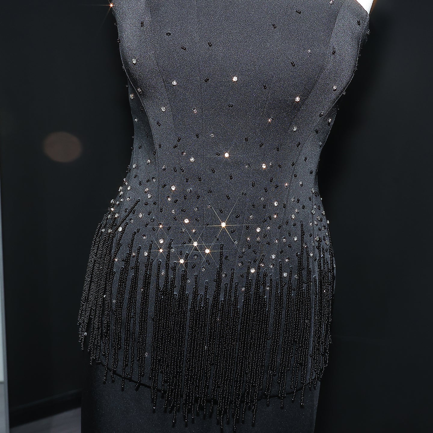 Elegant Beige Beaded Evening Dress with Two Pieces SS425