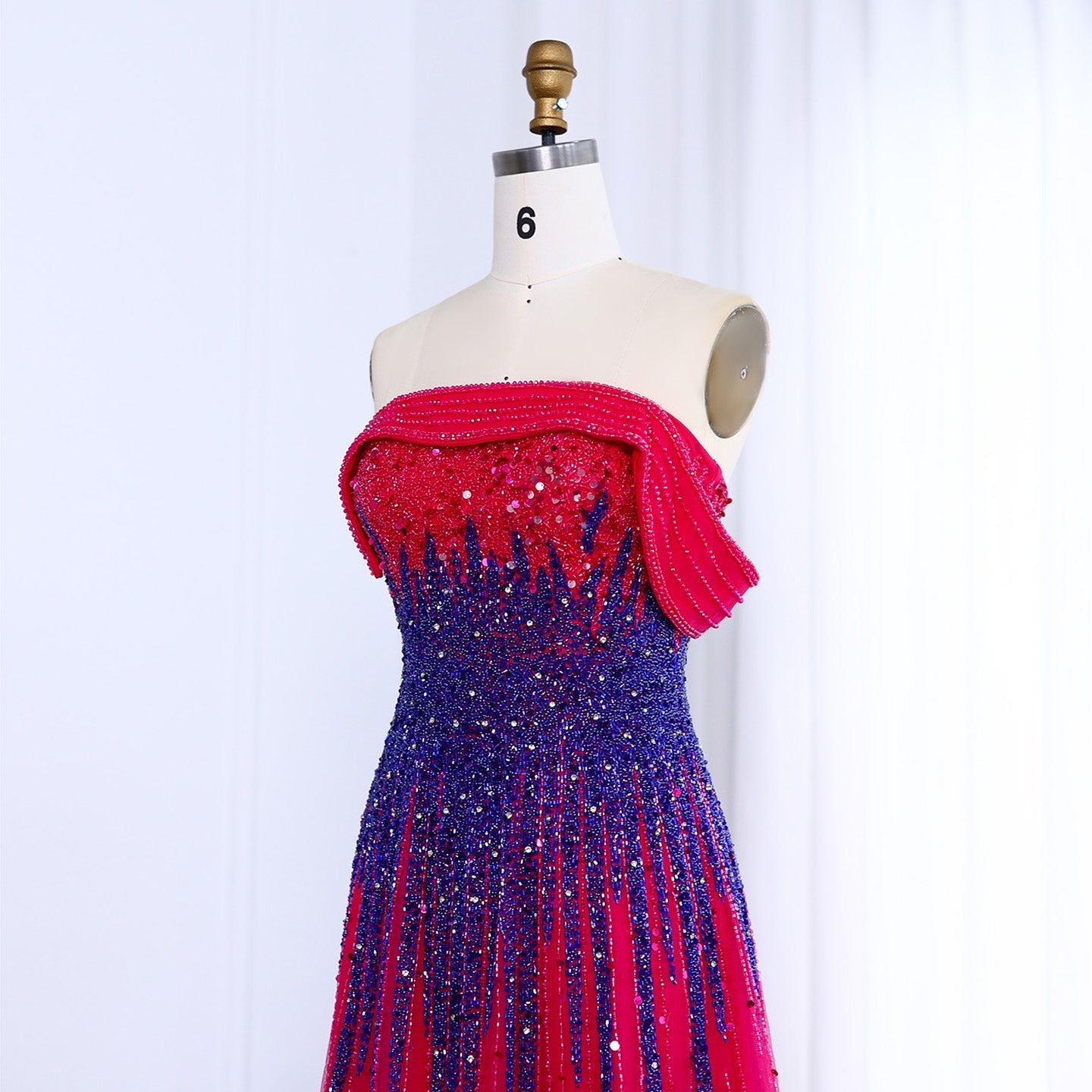 Luxury Blue Off Shoulder Evening Dress SS191