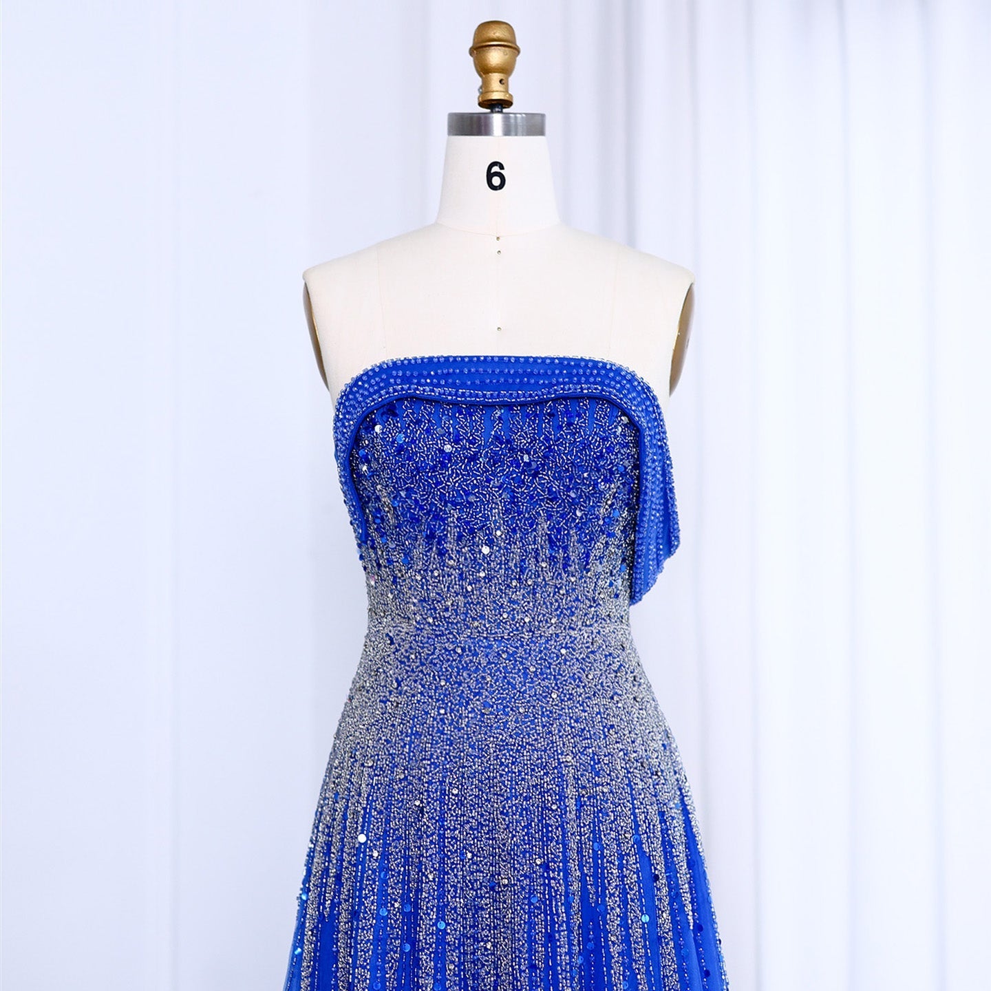 Luxury Blue Off Shoulder Evening Dress SS191