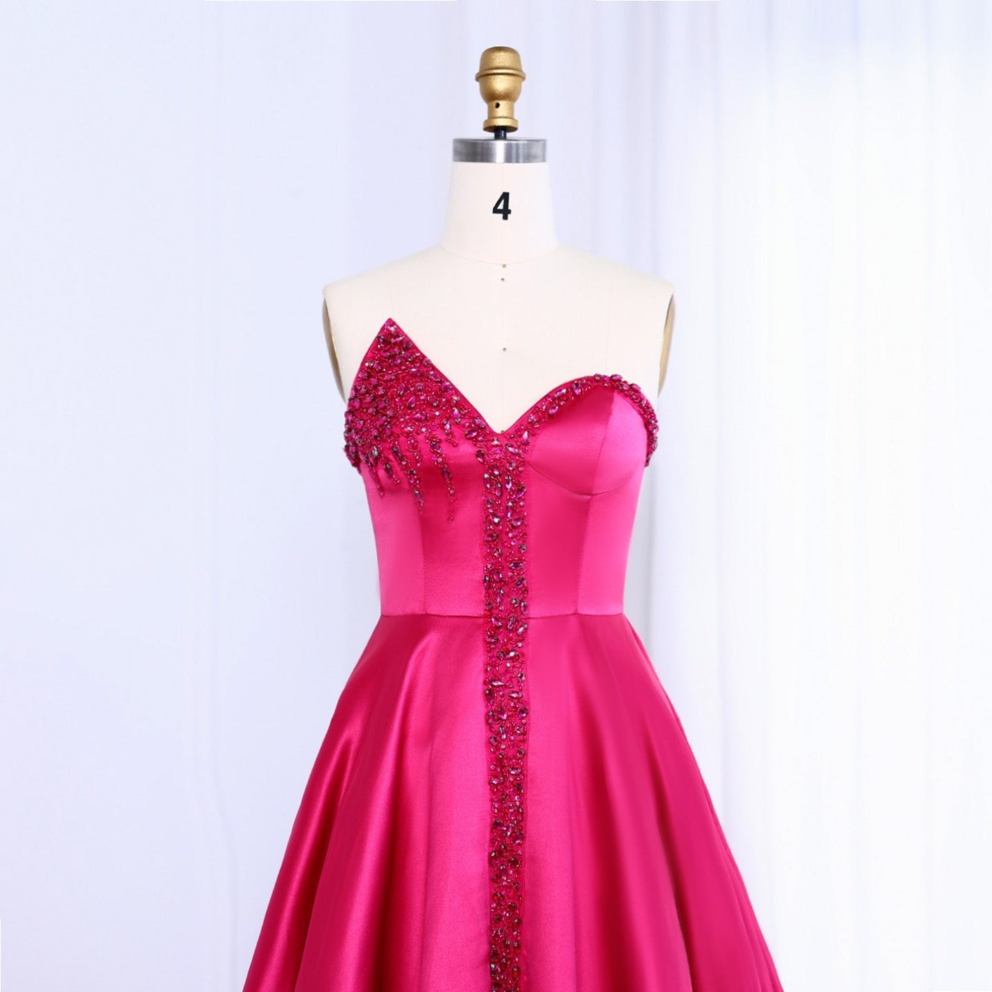 Elegant Crystal Black Strapless Evening Dresses Side Slit SS364 