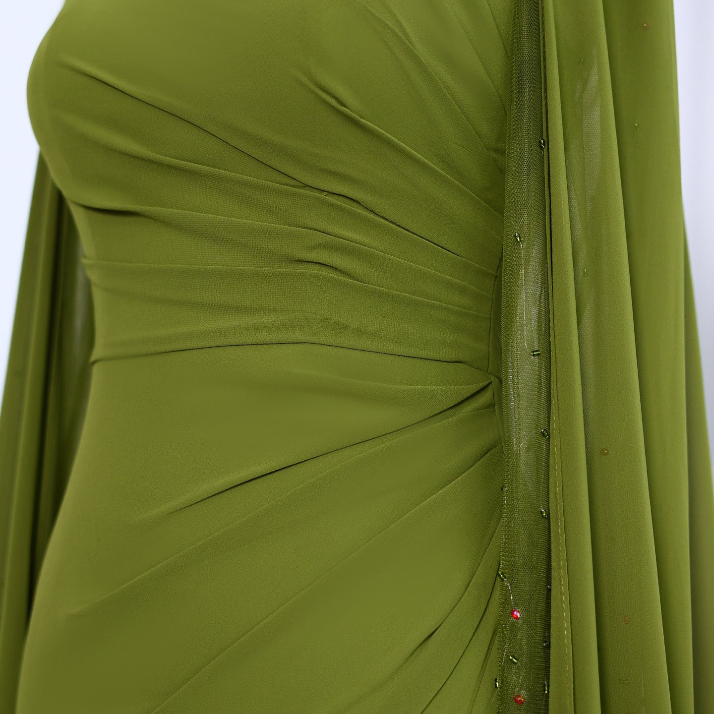 Elegant Green Long Sleeve Evening Dress SF051