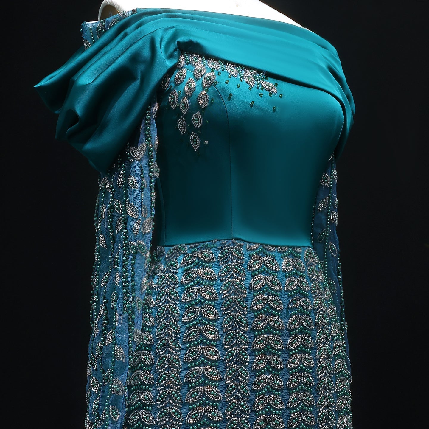 Elegant Off Shoulder Long Sleeves Evening Dress SS695