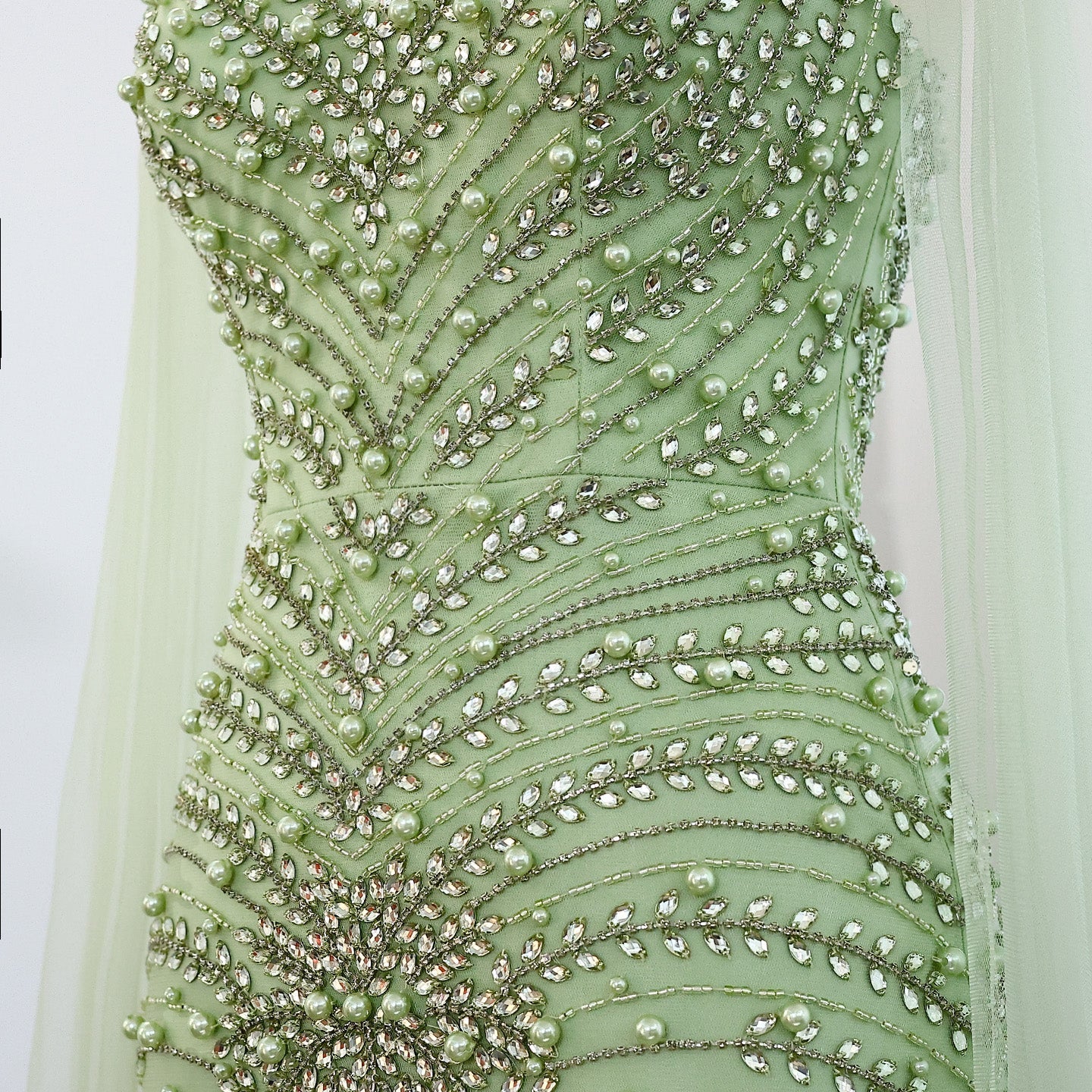 Luxury Rhinestones Silver Nude Spaghetti Evening Dress SS188