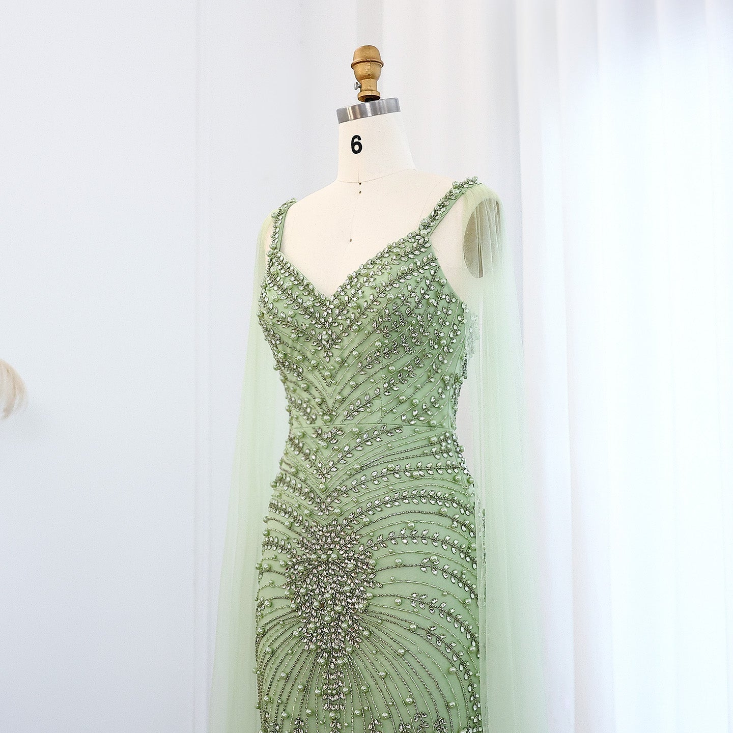 Luxury Rhinestones Silver Nude Spaghetti Evening Dress SS188