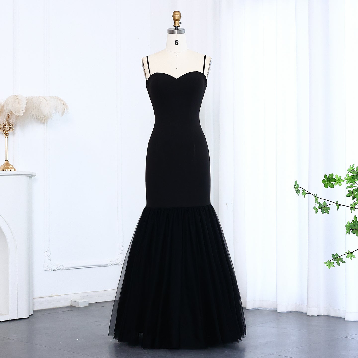 Elegant Black Rhinestone Evening Dress with Jacket  SS561