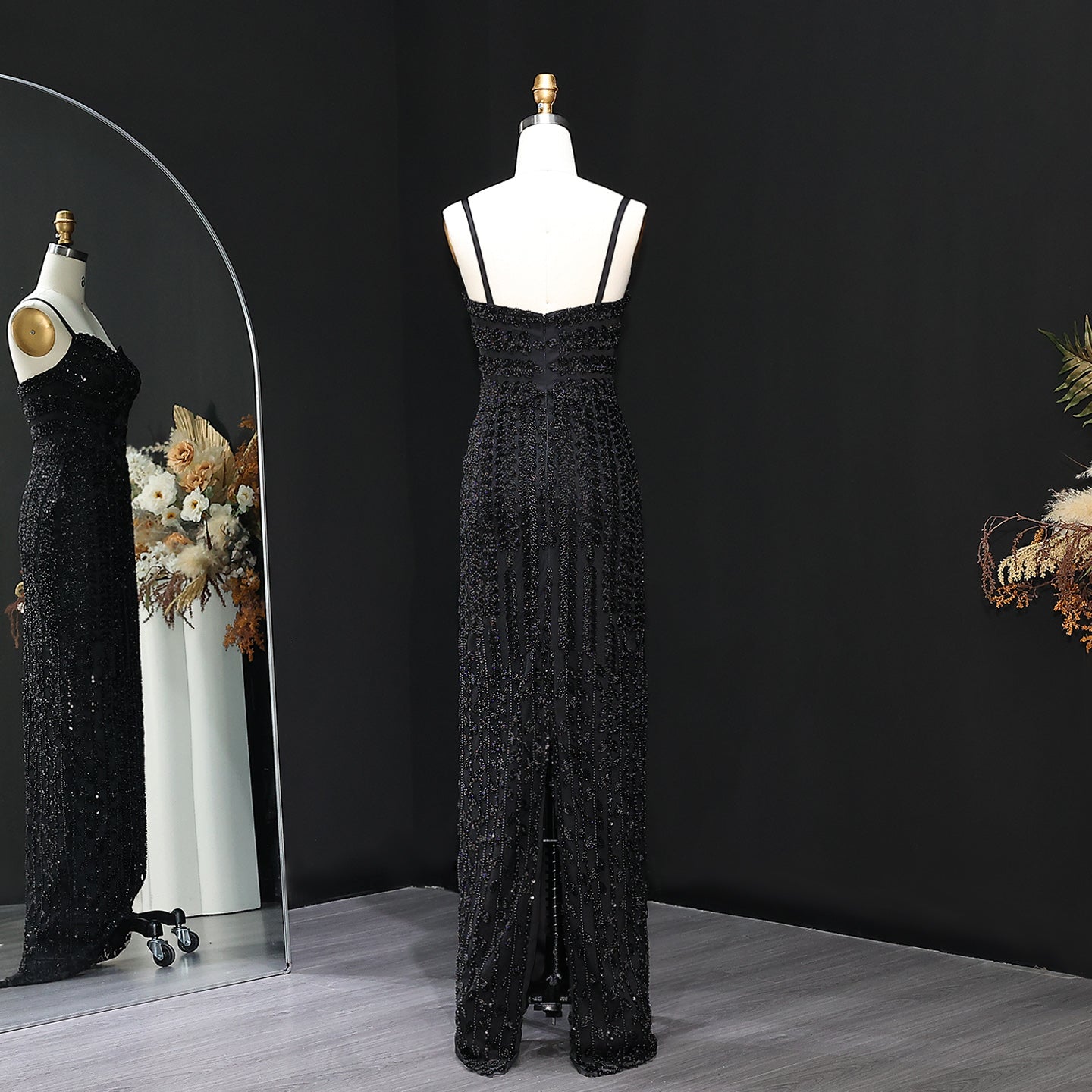 Luxury Beaded Blue Mermaid Evening Dress SS694 