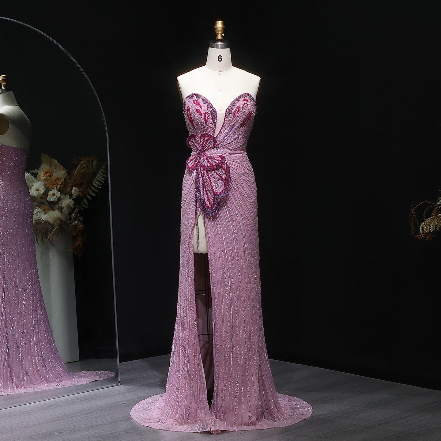 Luxury Beaded Sweetheart Pink Evening Dress SS267  Pink / US 16