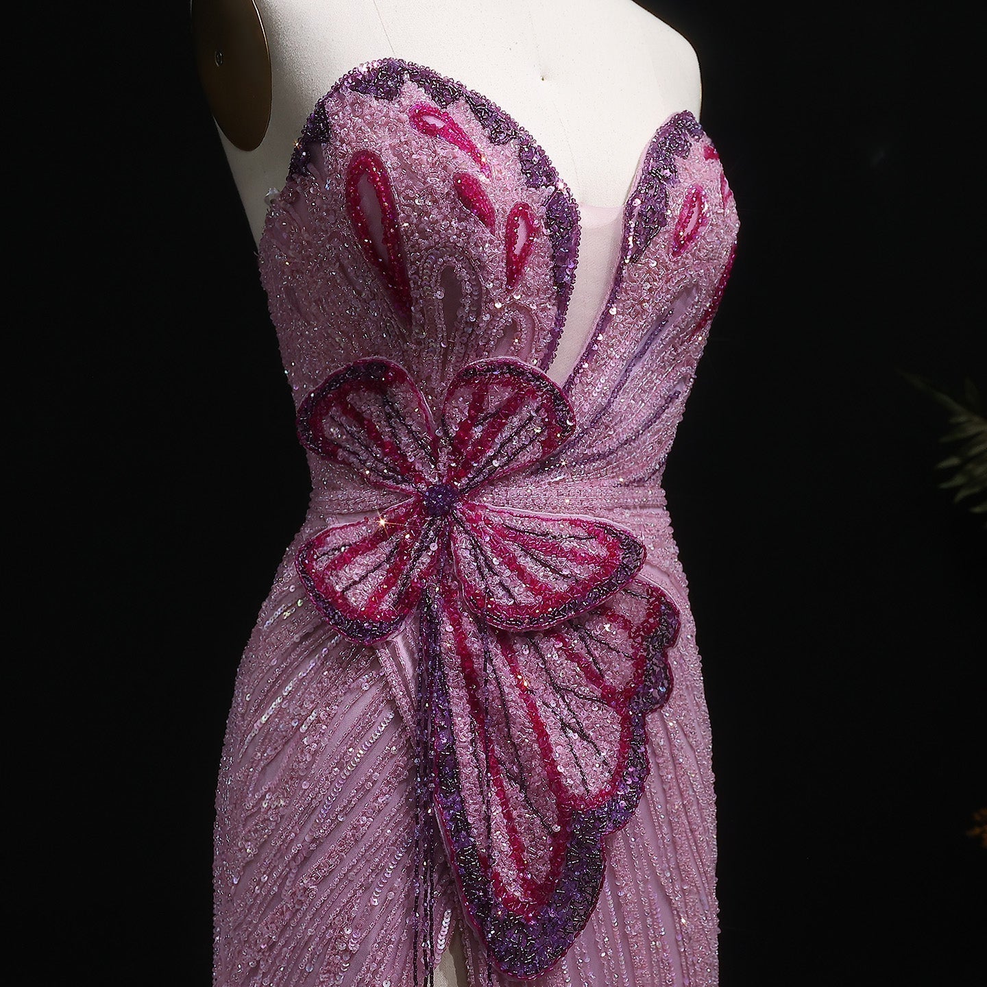 Luxury Beaded Sweetheart Pink Evening Dress SS267