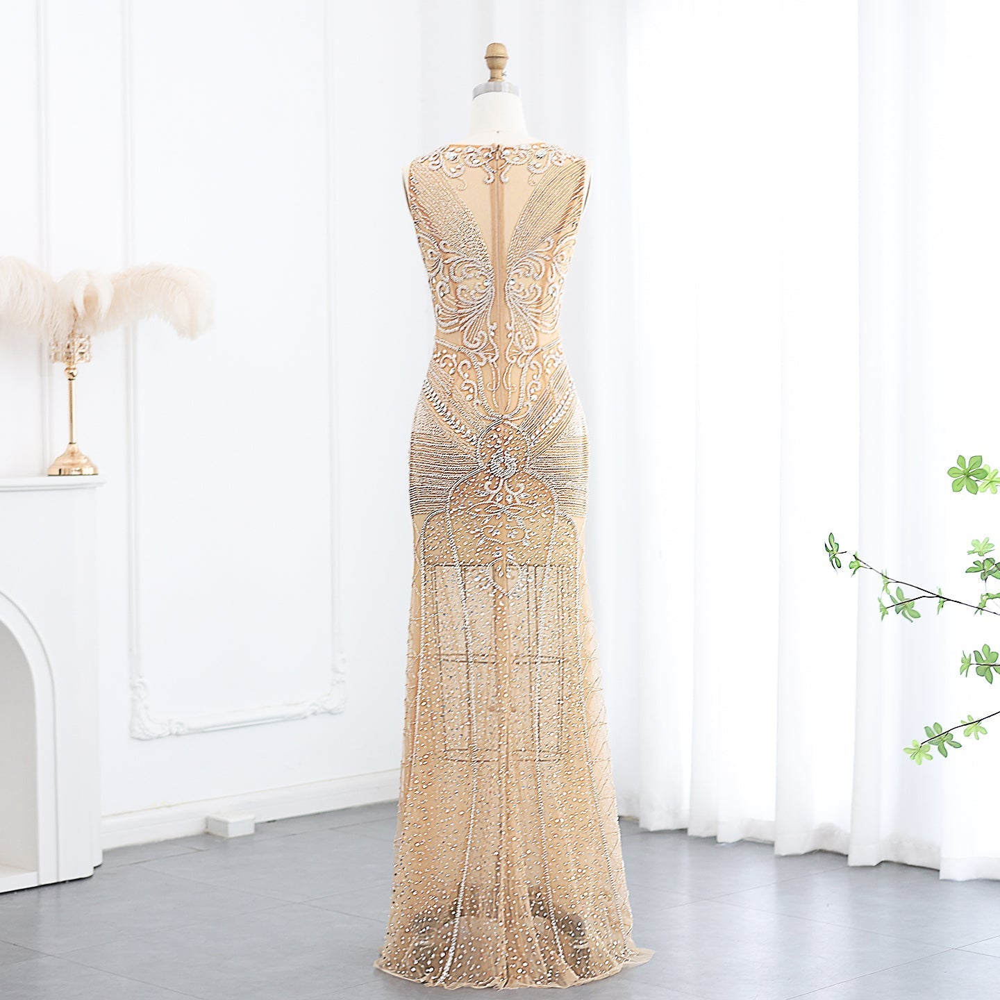 For Sale Champagne Mermaid Prom Dresses SS255L