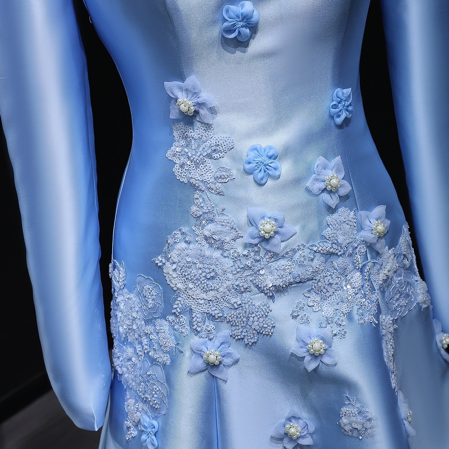 Elegant Off Shoulder Yellow 3D Flowers Evening Dress SS537