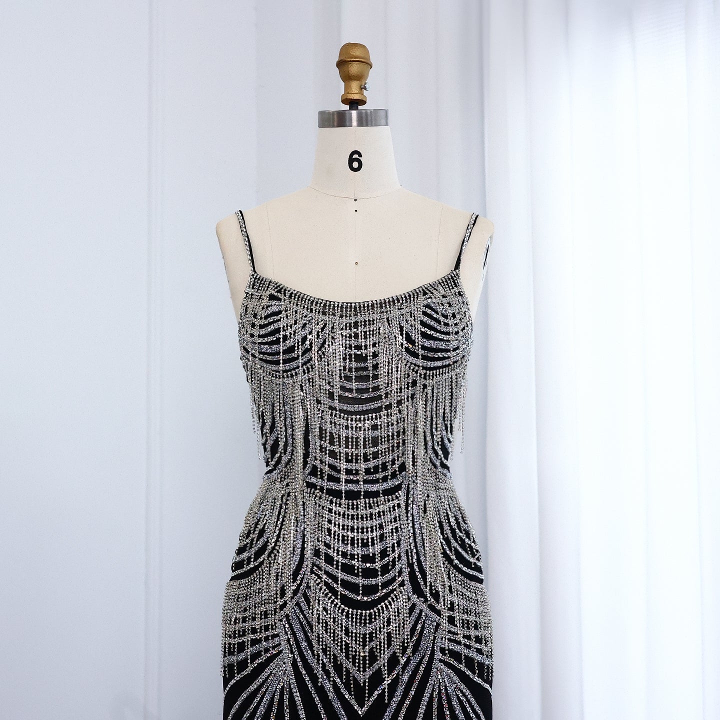 Luxury Tassel Spaghetti Mermaid Evening Dress SS029