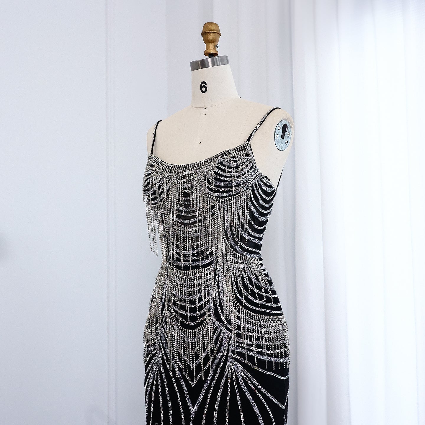 Luxury Tassel Spaghetti Mermaid Evening Dress SS029