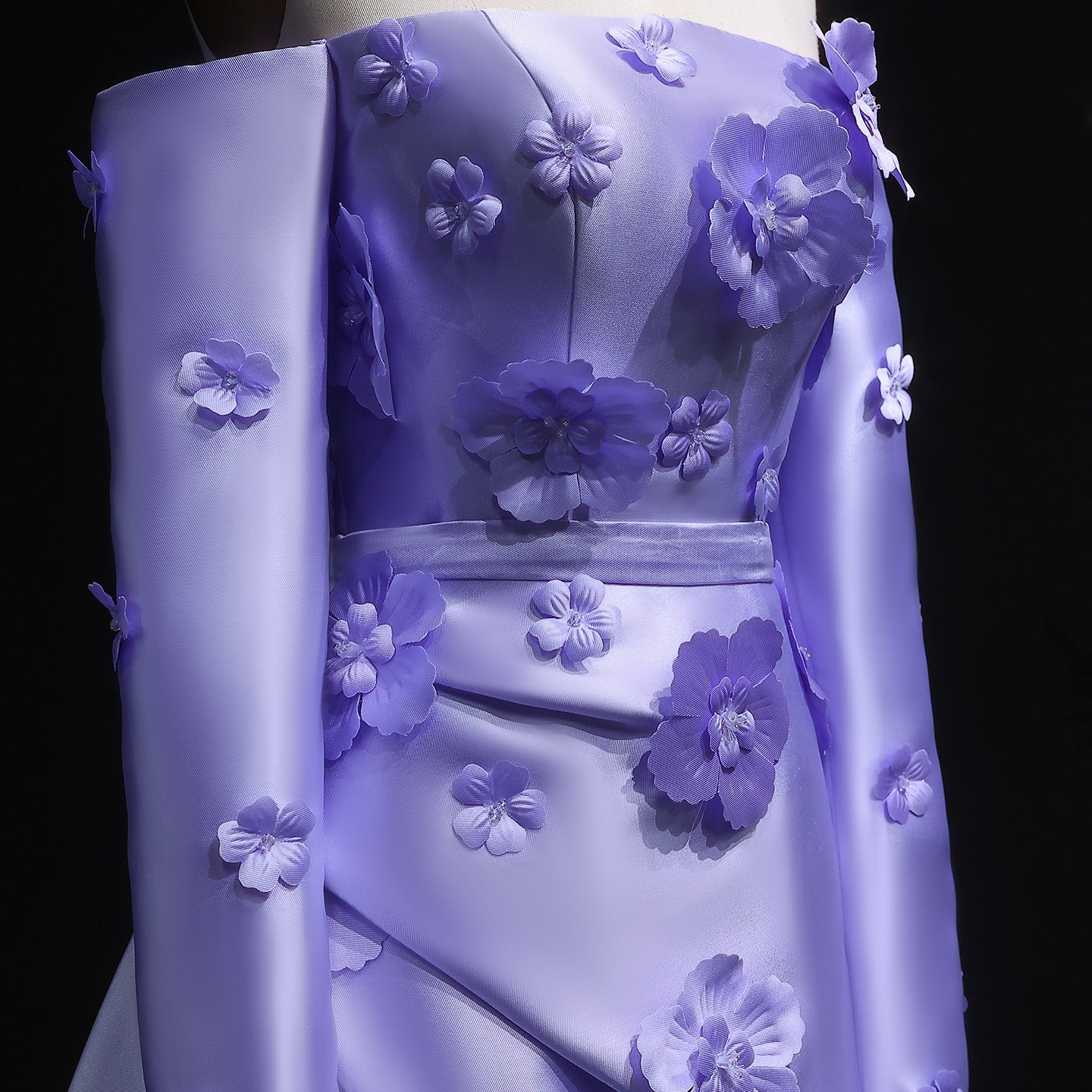 Simple Pink 3D Flower Evening Dress with Overskirt SS266