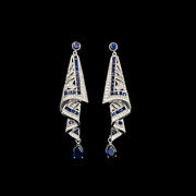 Vintage Satin Earrings - Luxurious Blue Elegance Jewelry Ear Adornments