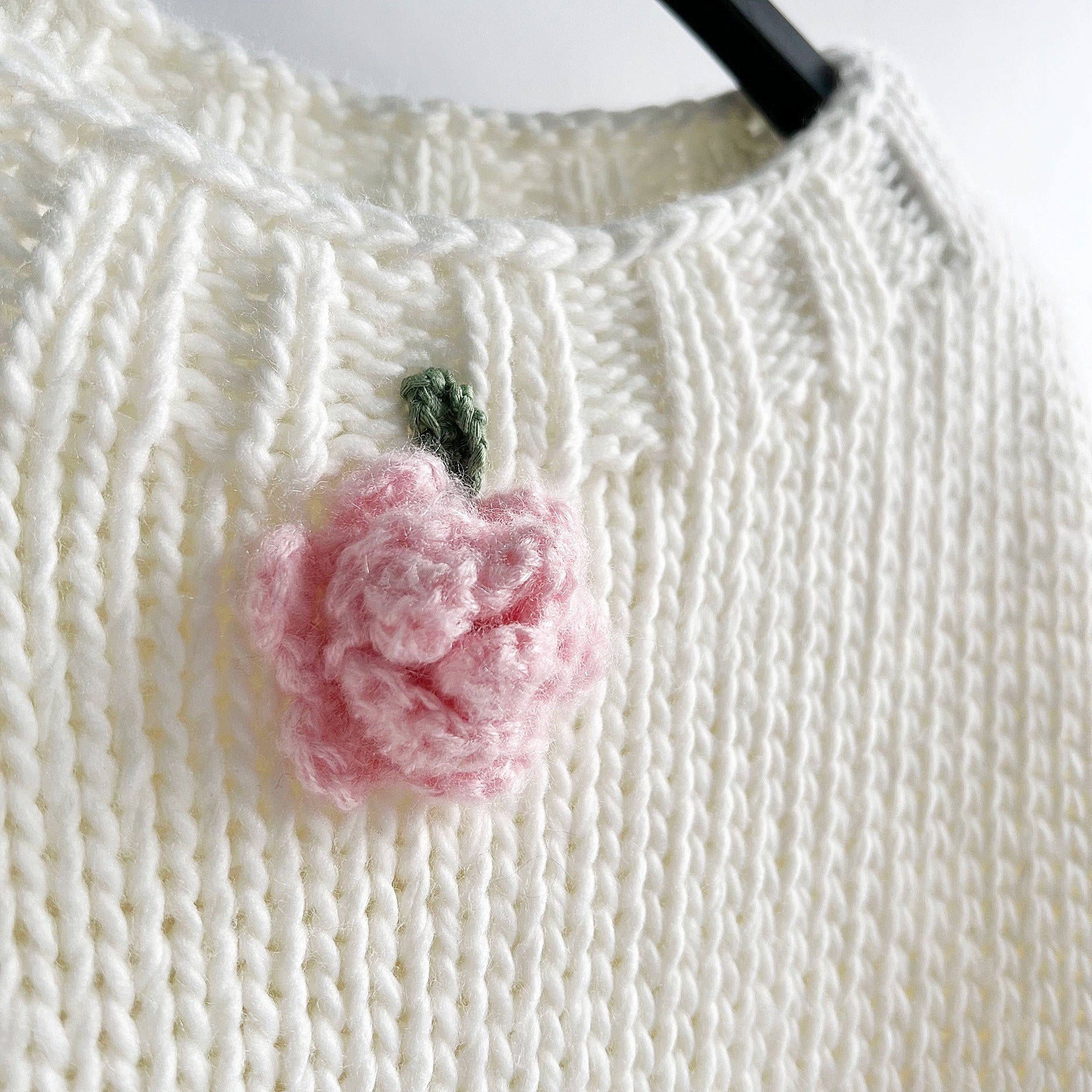 Hand-Knitted 3D Floral Retro Women's Loose Long-Sleeve Sweater