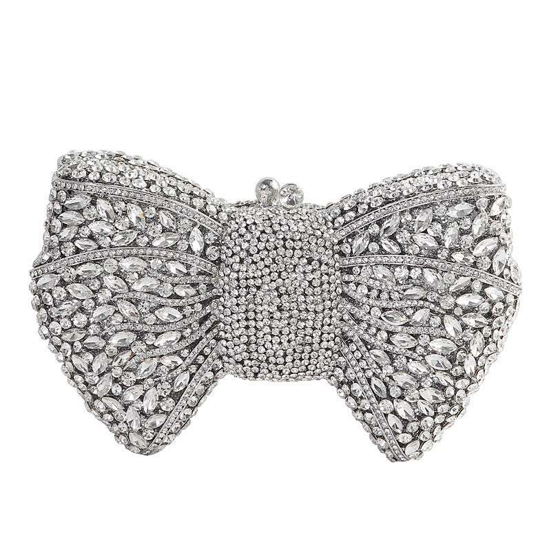 Bow-Embellished Crystal Clutch