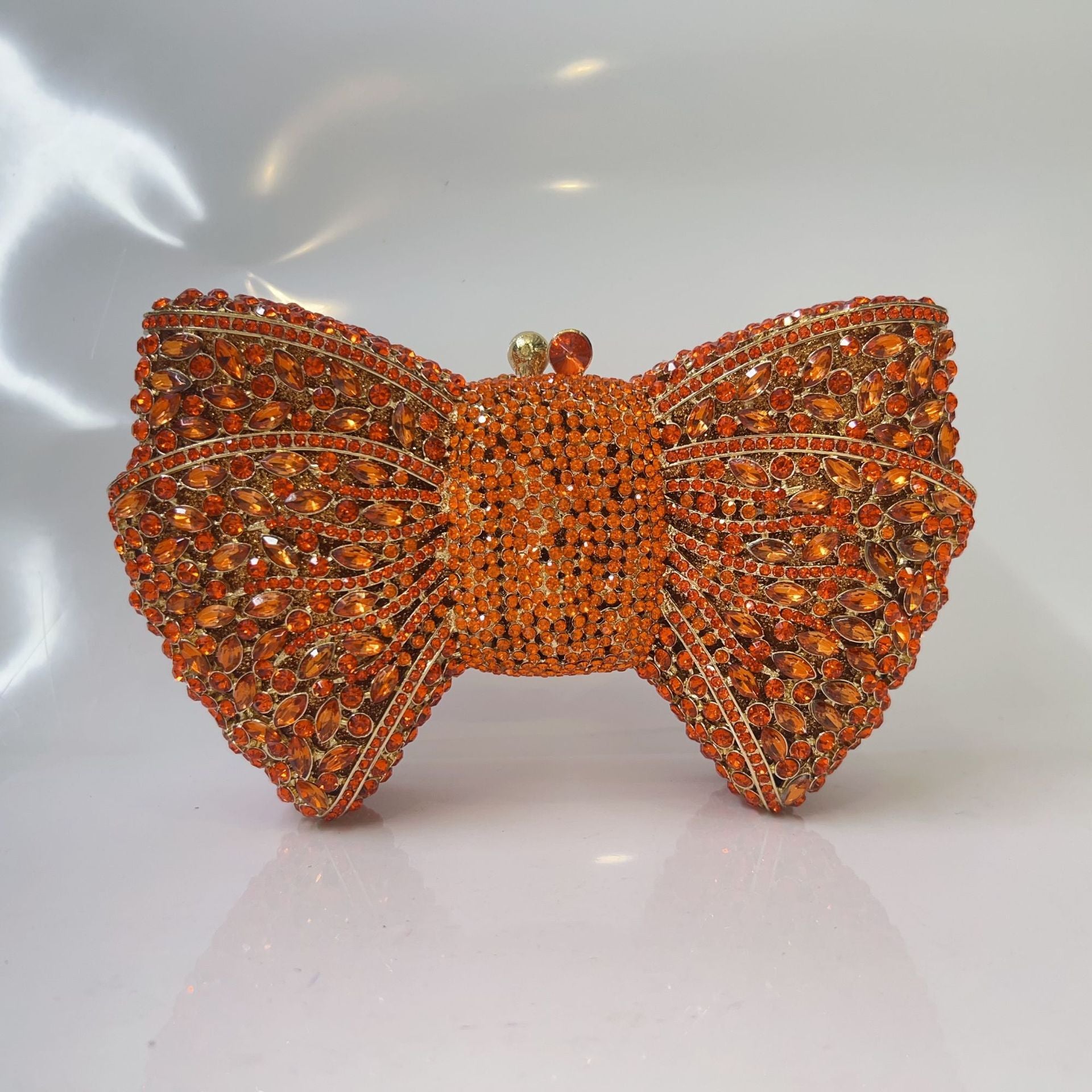 Bow-Embellished Crystal Clutch