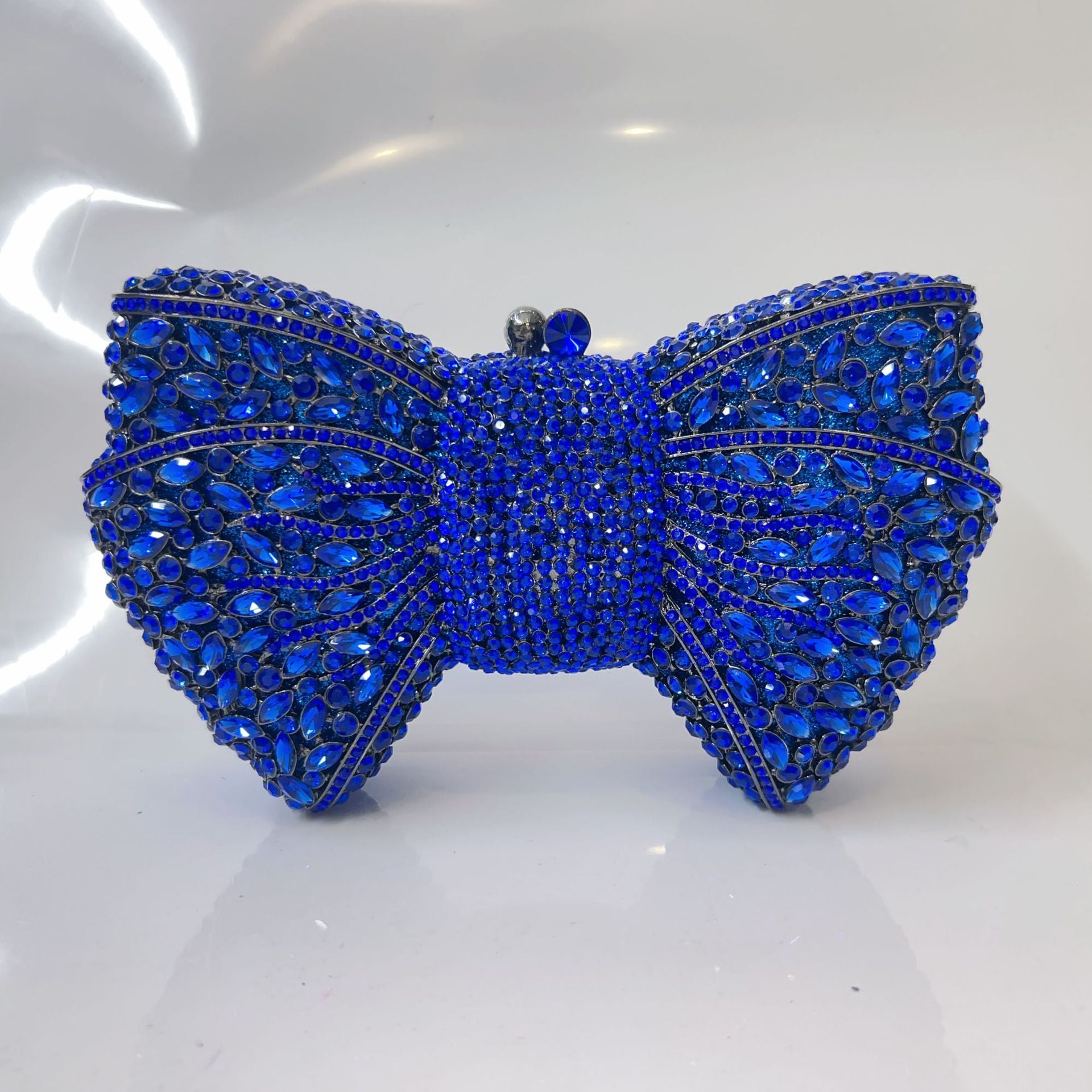 Bow-Embellished Crystal Clutch