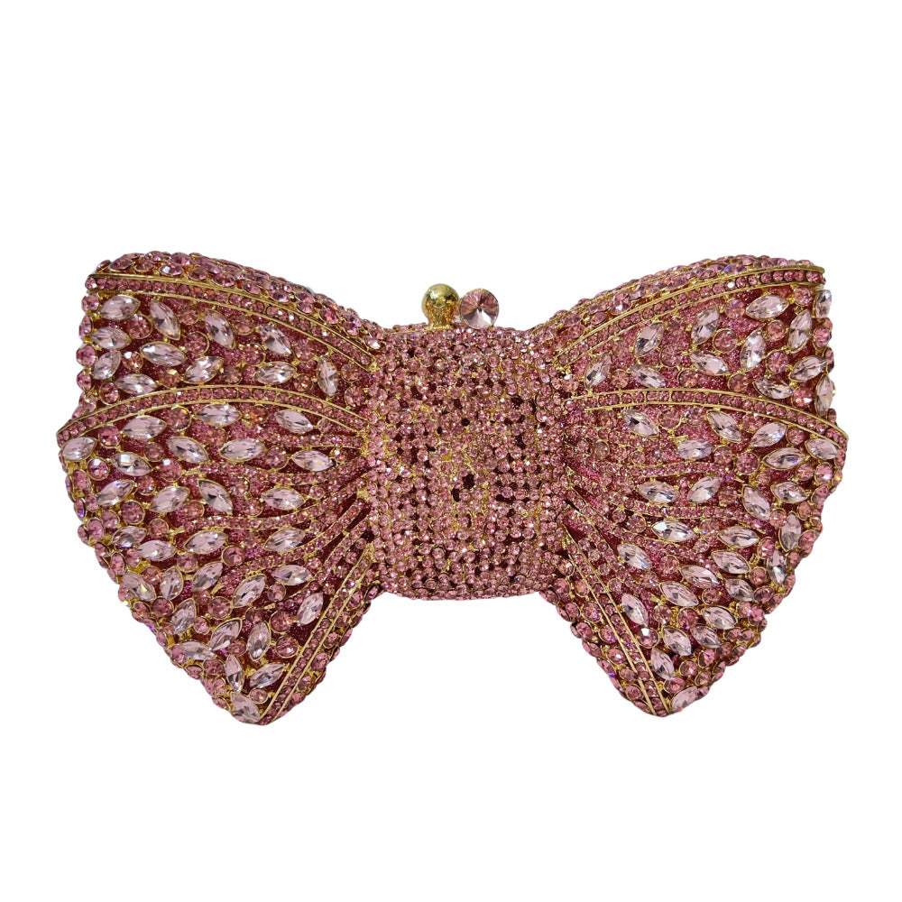 Bow-Embellished Crystal Clutch