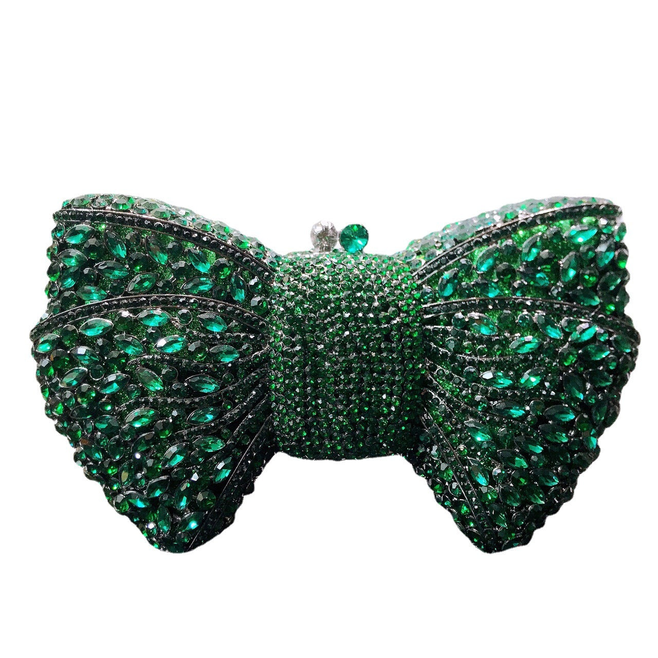 Bow-Embellished Crystal Clutch