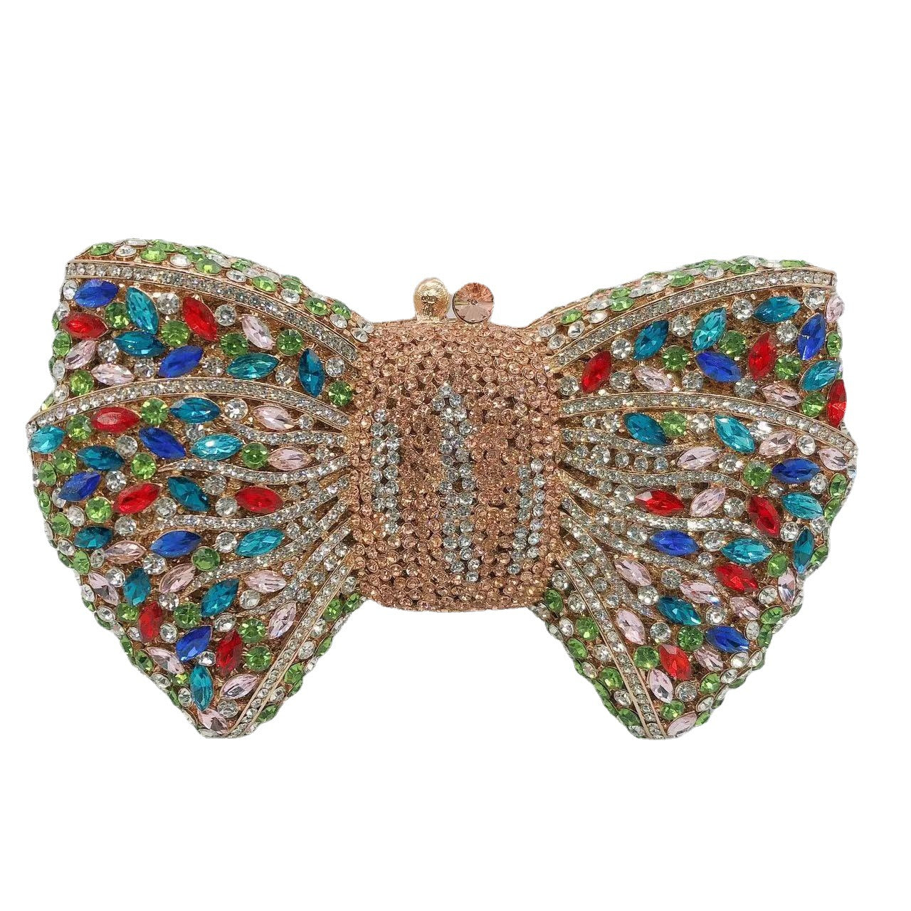 Bow-Embellished Crystal Clutch