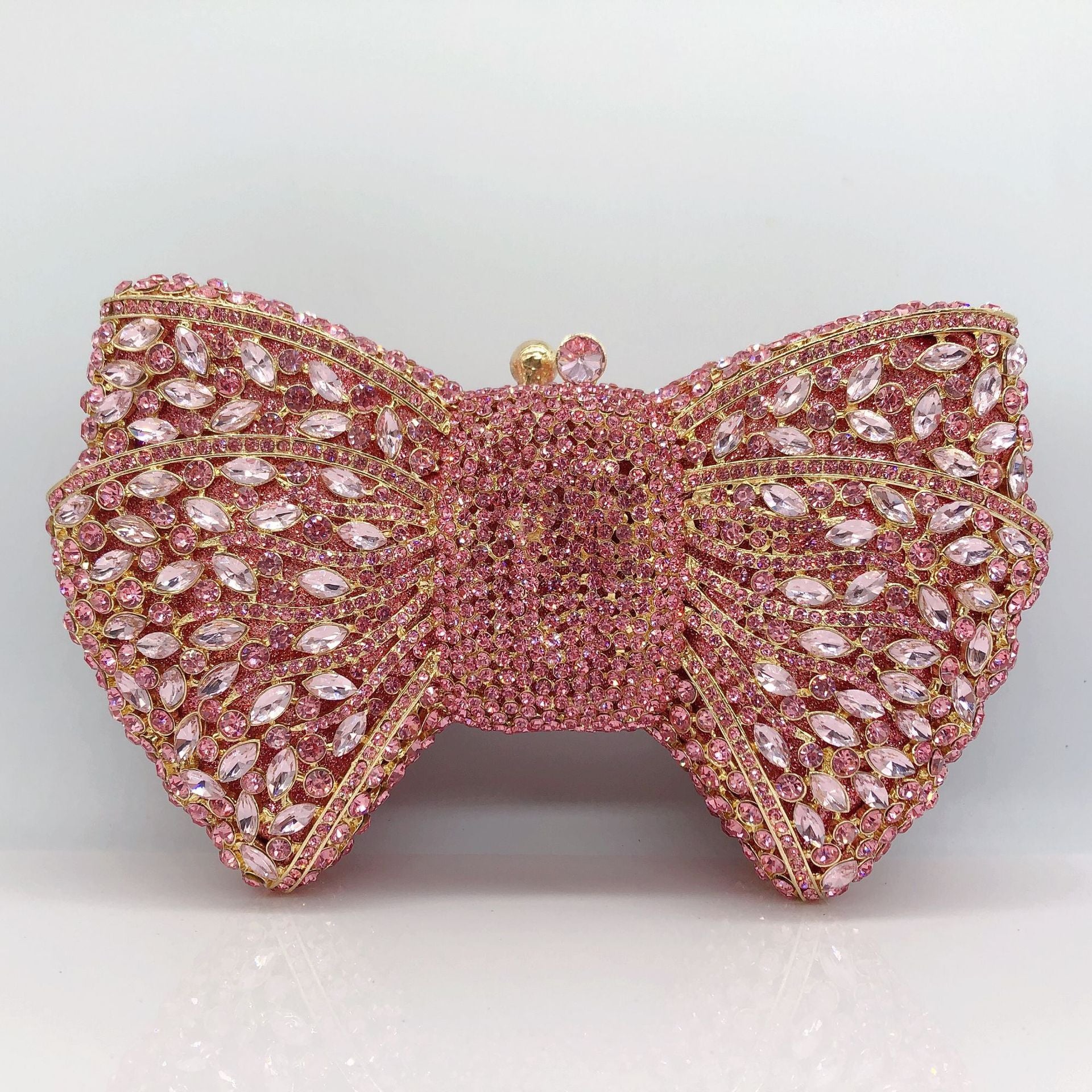 Bow-Embellished Crystal Clutch