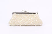 Hand-Beaded Pearl Evening Clutch Bag