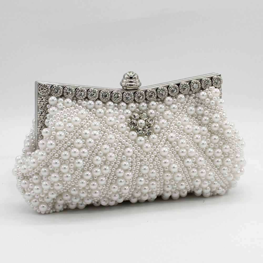 Hand-Beaded Rhinestone Evening Clutch Bag