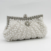 Hand-Beaded Rhinestone Evening Clutch Bag