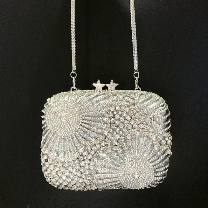 Crystal-Embellished Evening Clutch