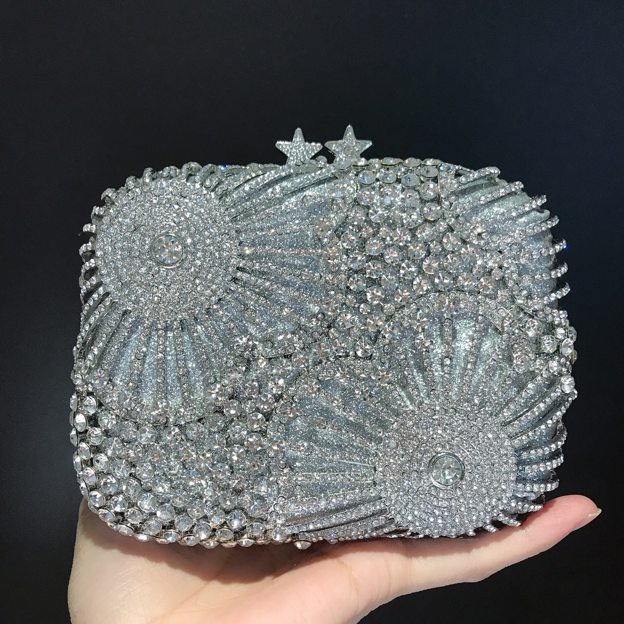 Crystal-Embellished Evening Clutch