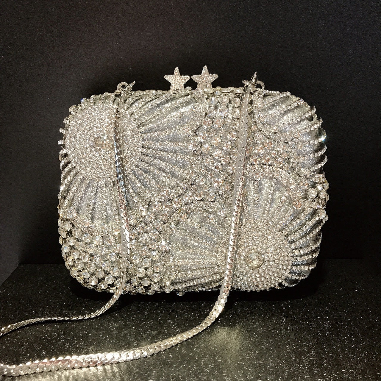 Crystal-Embellished Evening Clutch