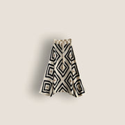 Hand-crocheted color-blocked woven skirt