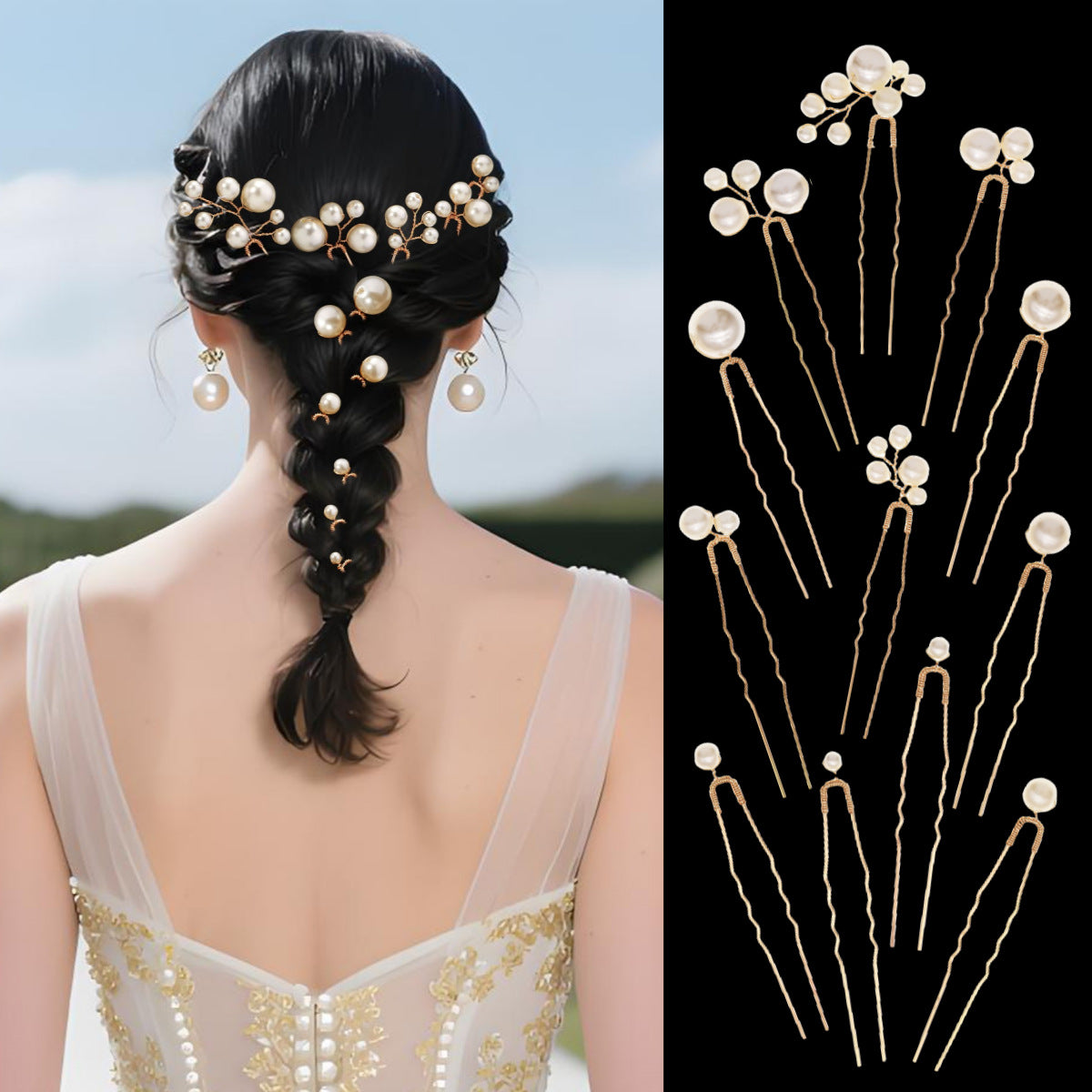 Handmade Pearl Hairpin(12 pieces)