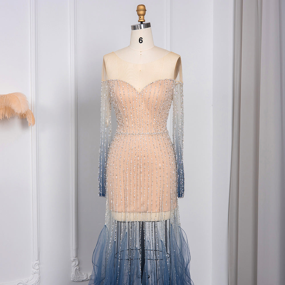 Luxury Long Sleeve Off Shoulder Evening Dress SS328