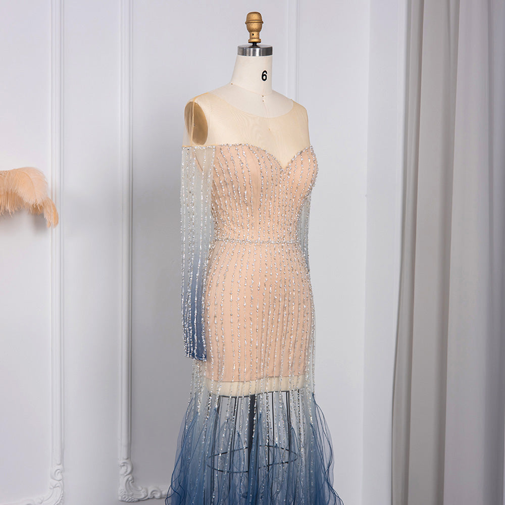 Luxury Long Sleeve Off Shoulder Evening Dress SS328