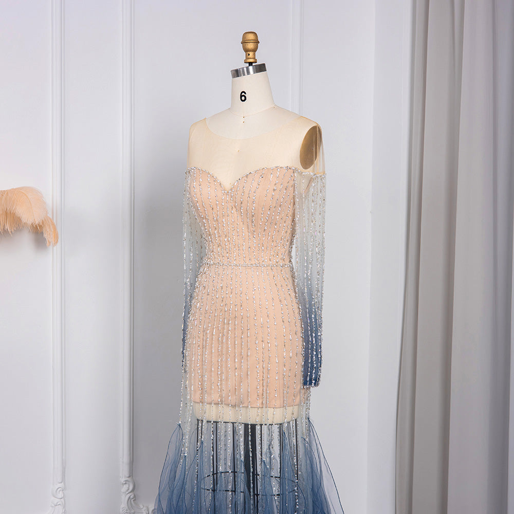 Luxury Long Sleeve Off Shoulder Evening Dress SS328