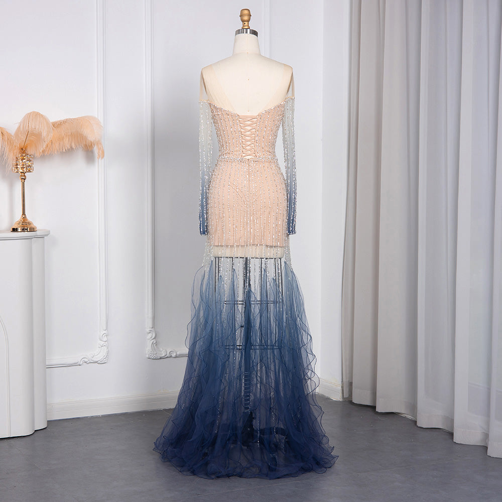 Luxury Long Sleeve Off Shoulder Evening Dress SS328