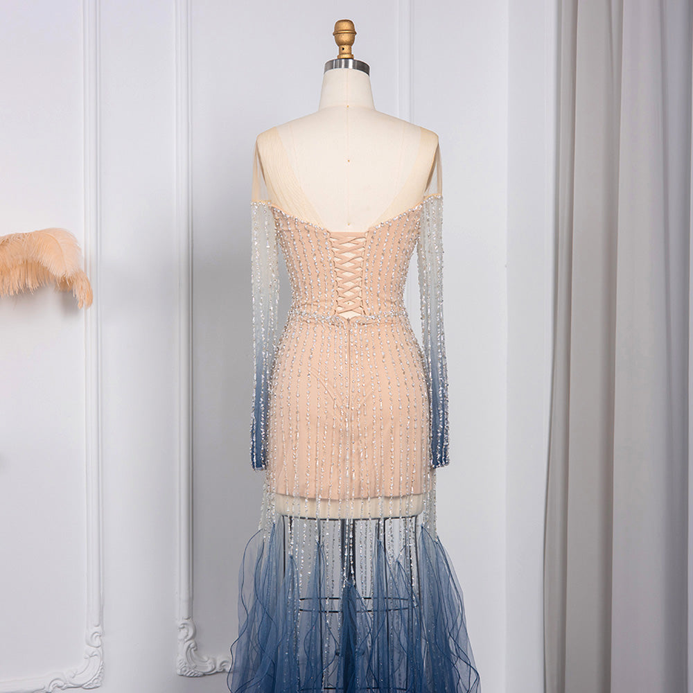 Luxury Long Sleeve Off Shoulder Evening Dress SS328