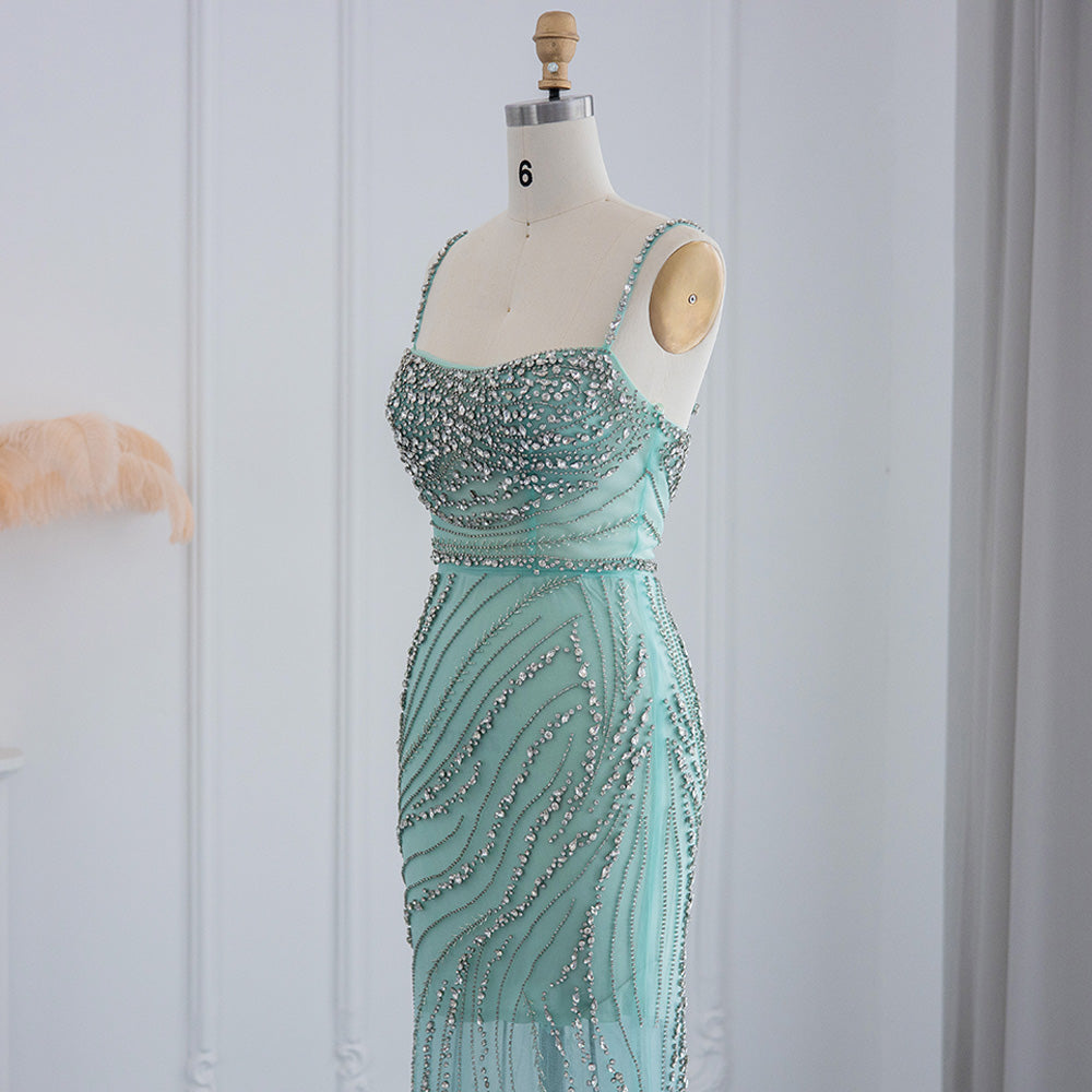 Luxury Orange Crystal Spaghetti Cocktail Party Dress RM155