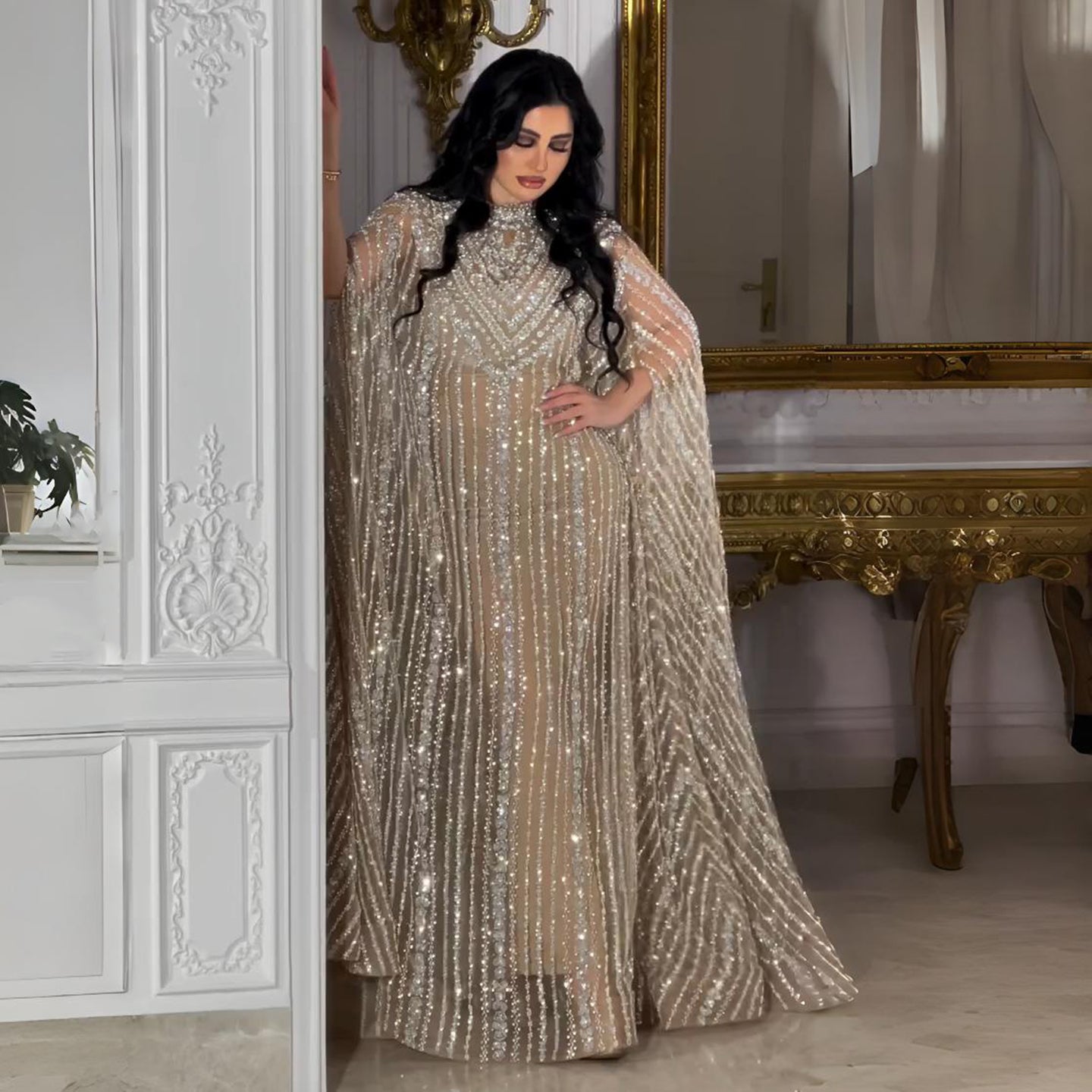 Luxury Dubai Kaftan Arabic 2 Pieces Evening Dress SS691