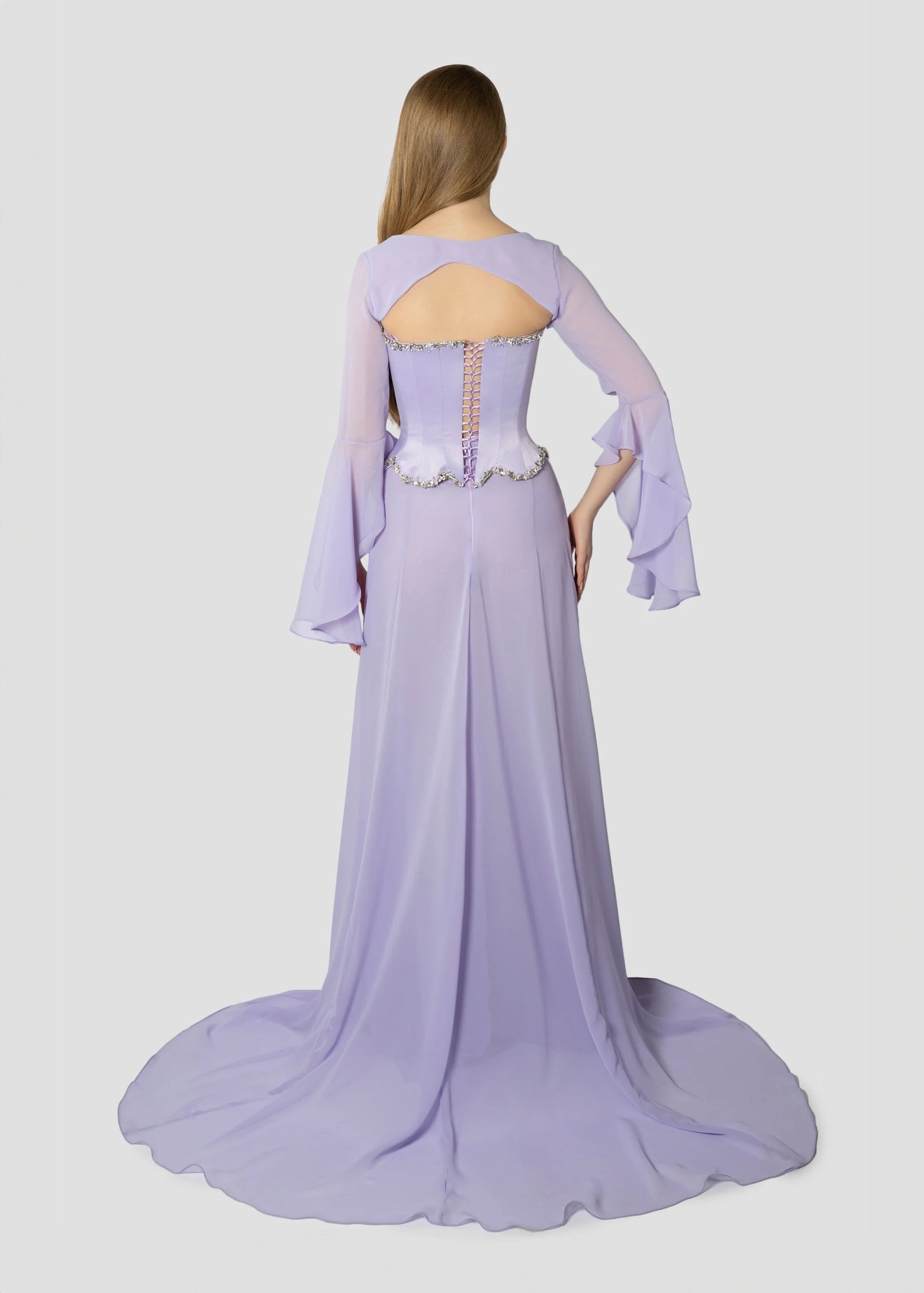 Elegant Arabic Beaded 2 Pieces Evening Dress with Jacket SF274