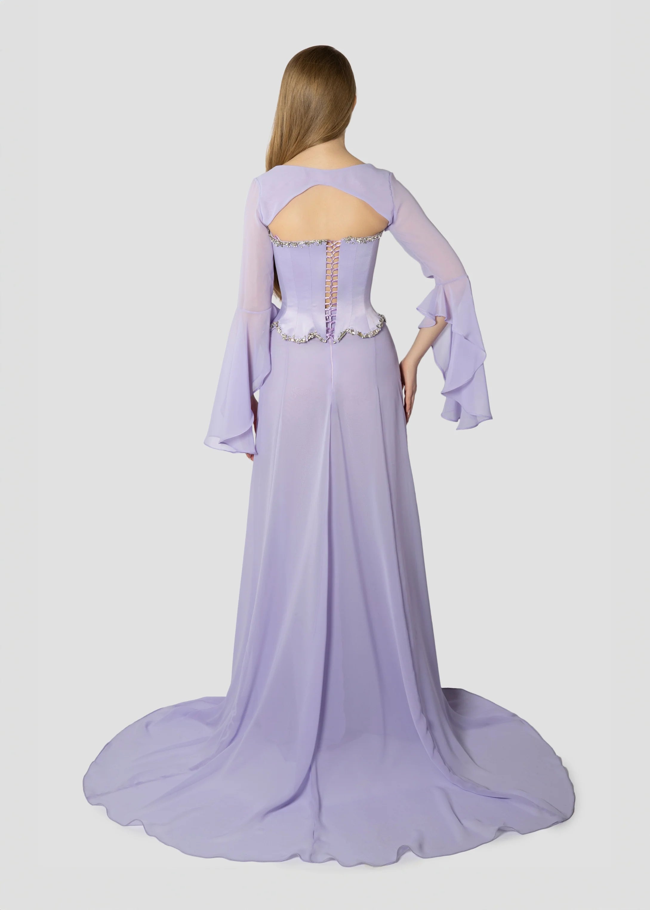 Elegant Arabic Beaded 2 Pieces Evening Dress with Jacket SF274