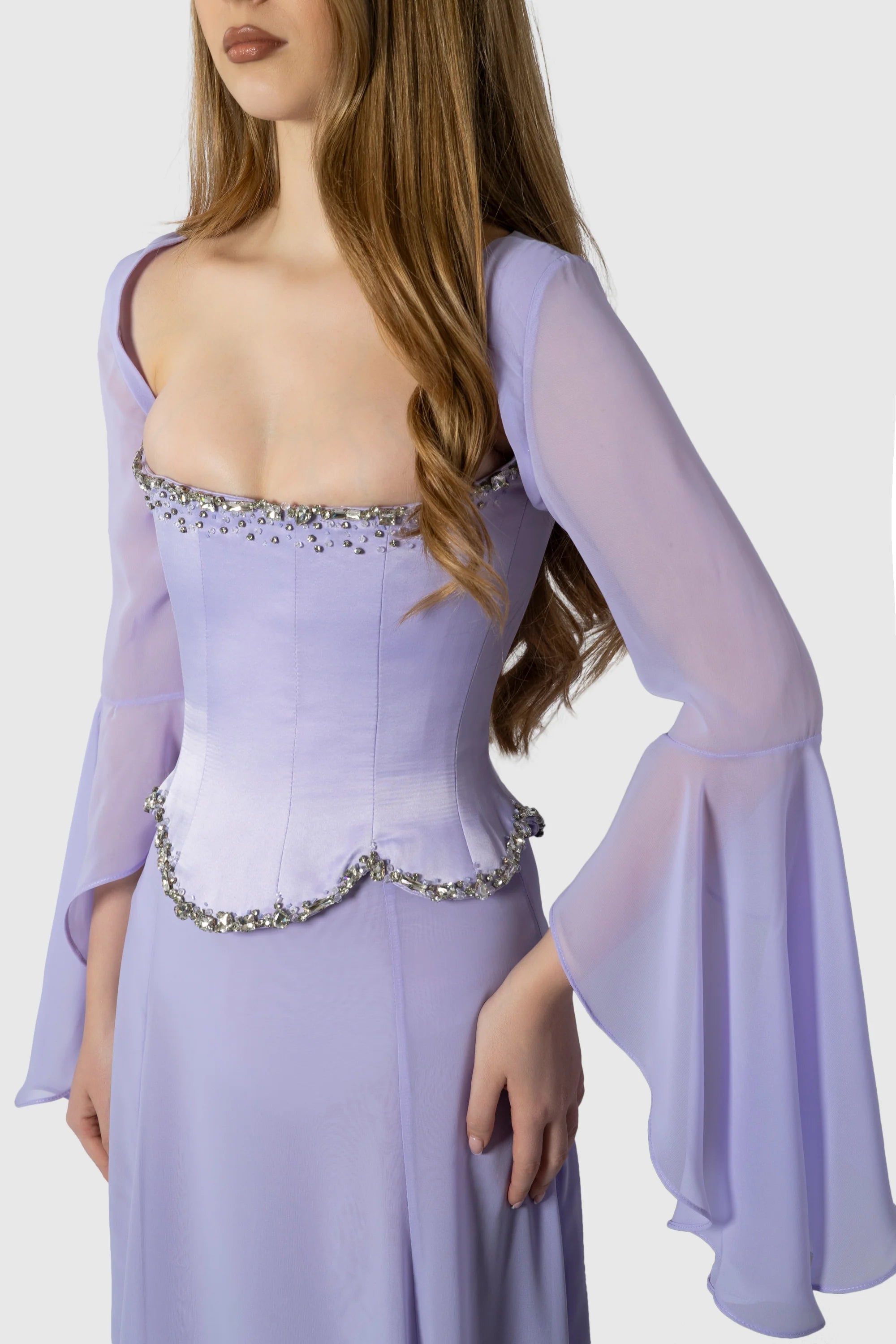 Elegant Arabic Beaded 2 Pieces Evening Dress with Jacket SF274