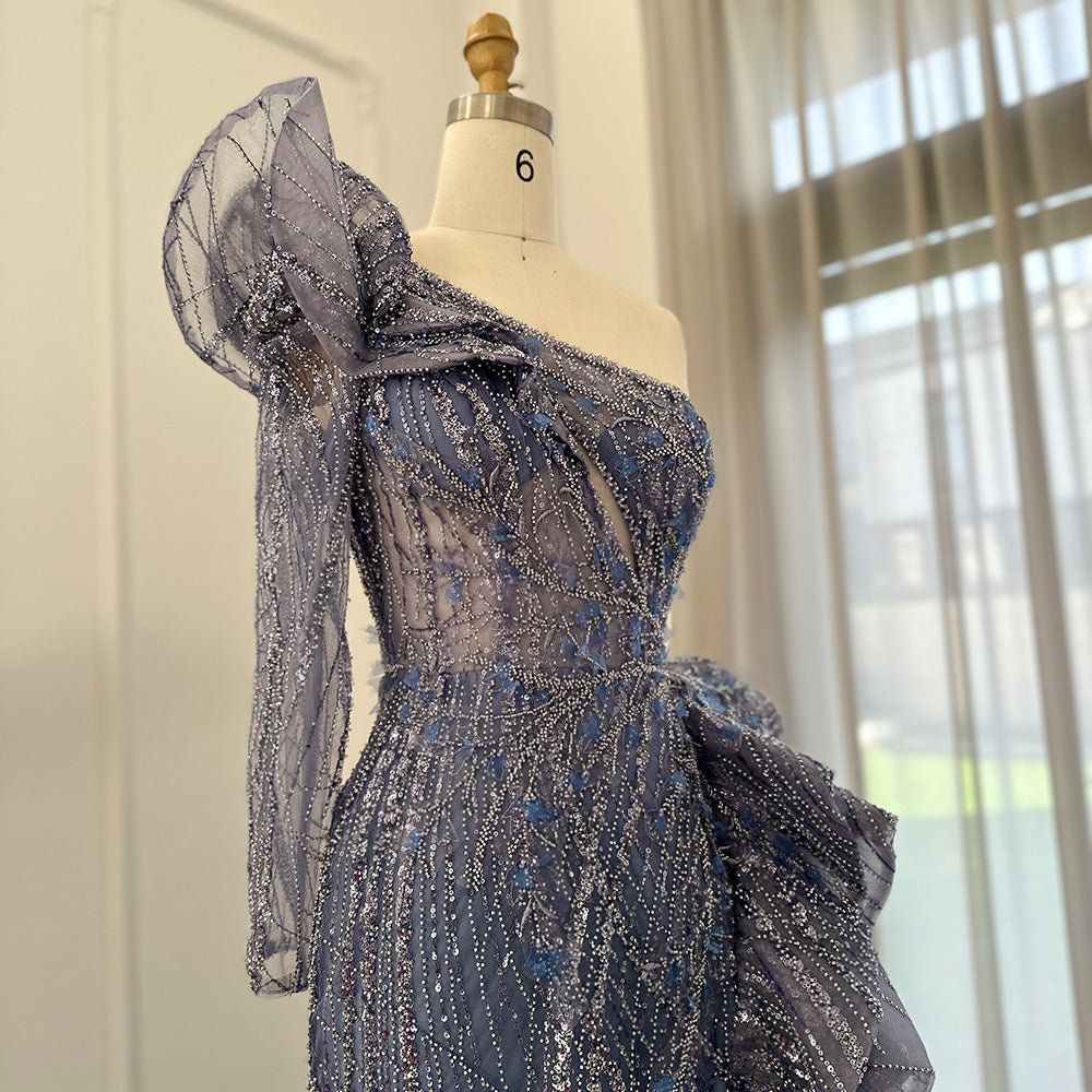 For Sale Fuchsia One Shoulder Slit Evening Dress SS360L