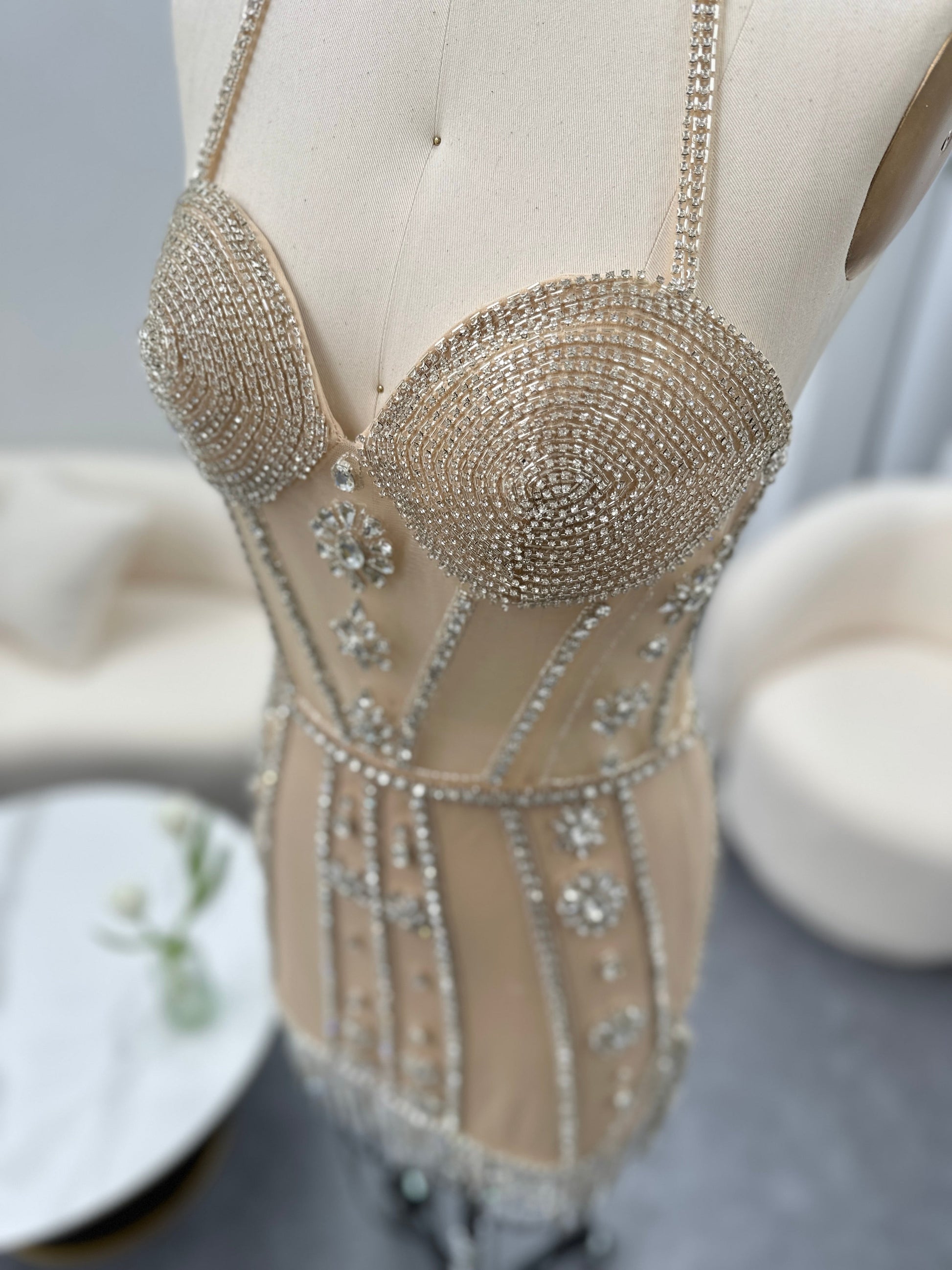 Luxury Crystal Tassels Halter Short Cocktail Dress RM114