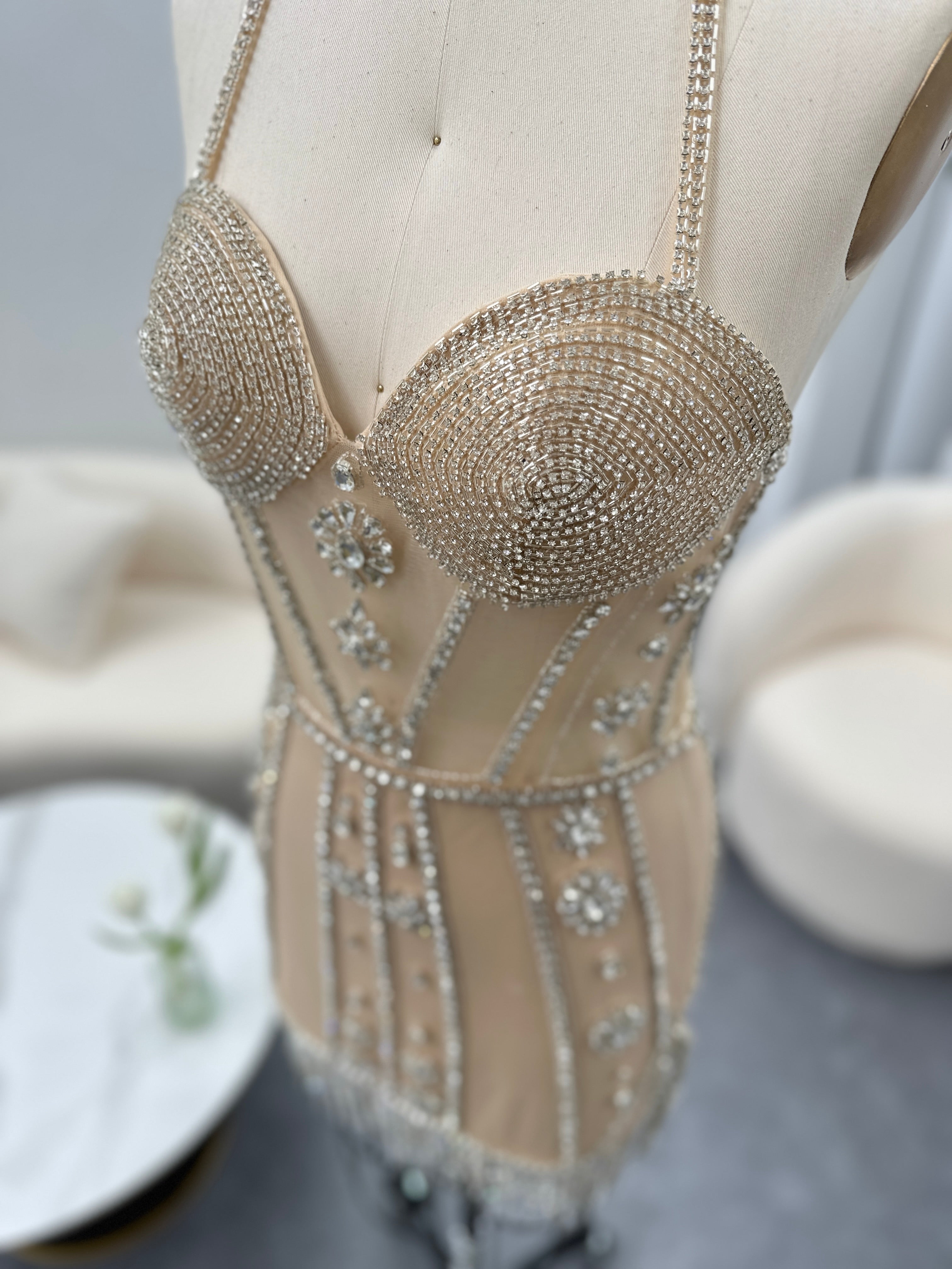 Luxury Crystal Tassels Halter Short Cocktail Dress RM114