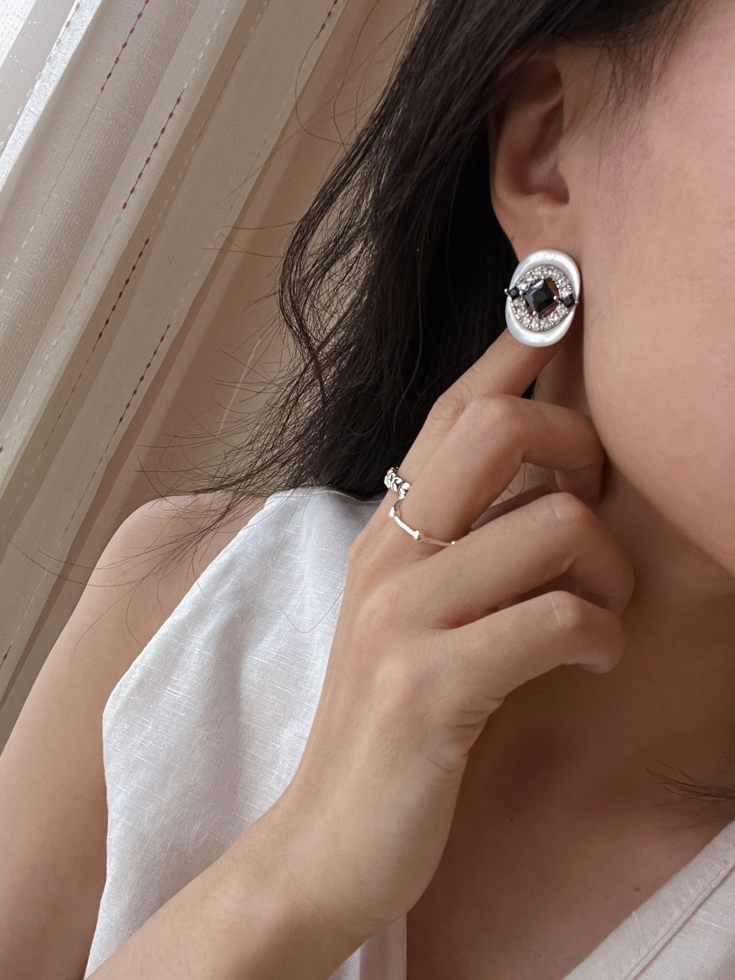 Art Deco Onyx Oval Studs