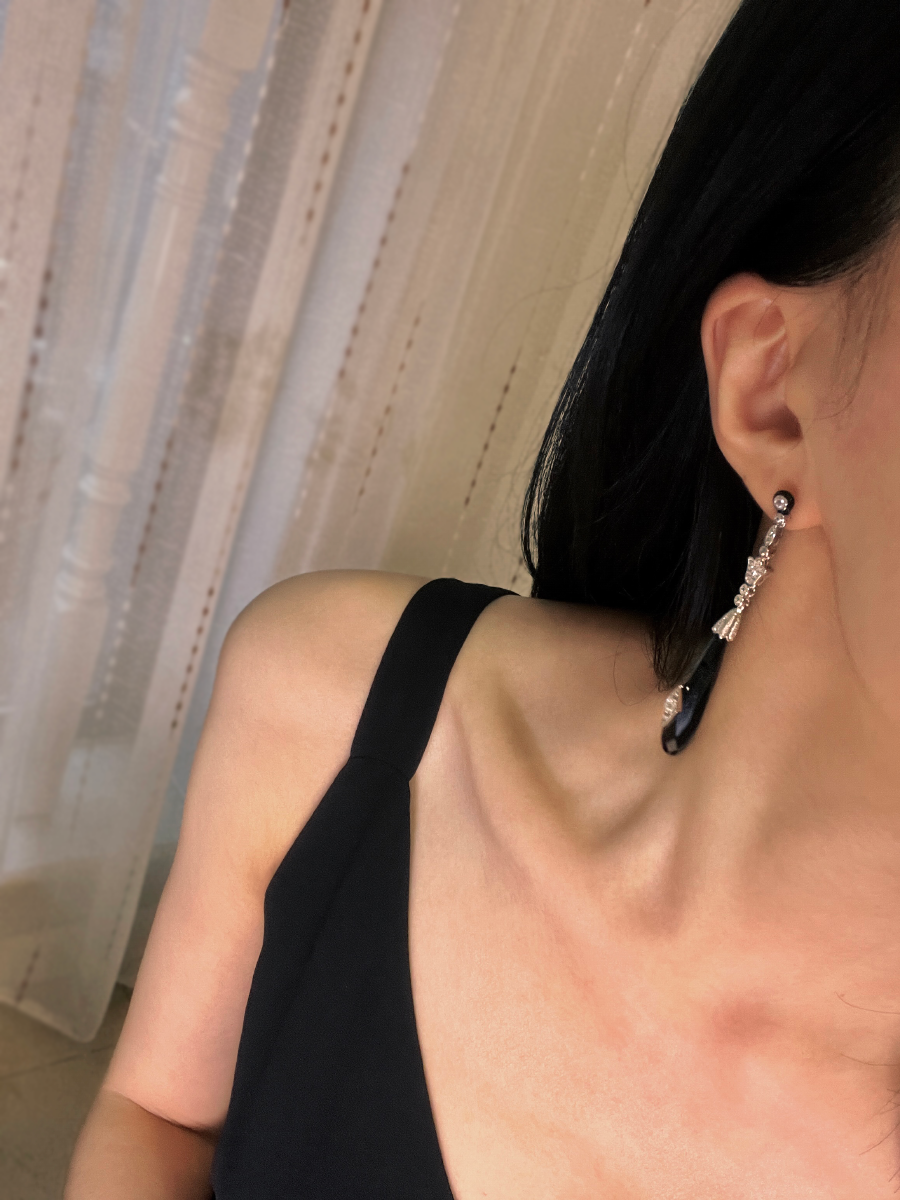Vintage Onyx Cascade Earrings