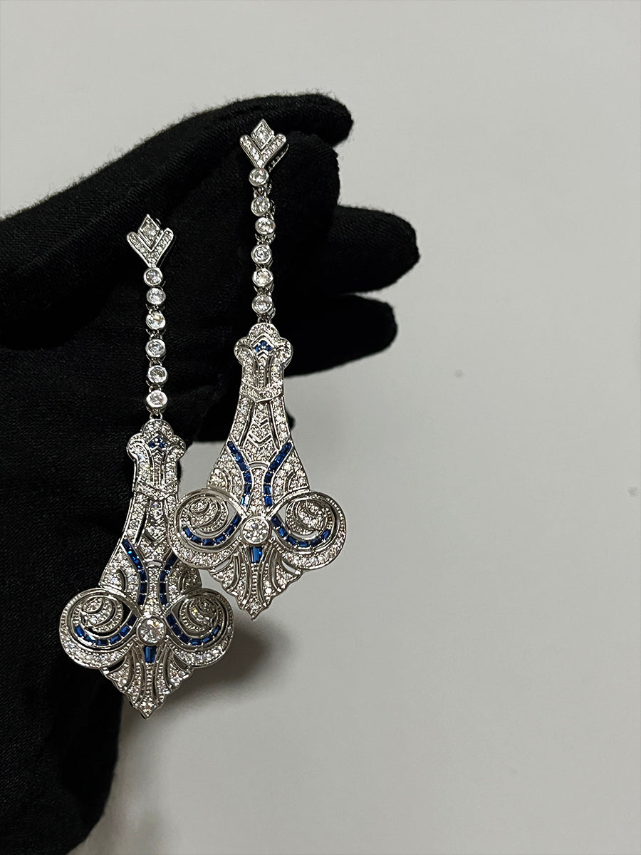 Vintage Azure Cascade Earrings
